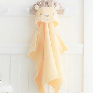 Pottery Barn Kids Baby Yellow Lion bath wrap hooded towel pool shower coverup !*